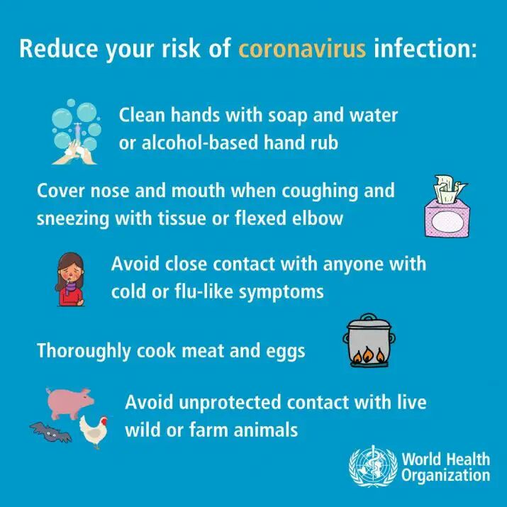Reduce your risk of coronavirus infection