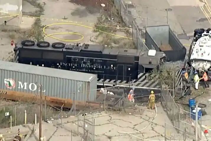 Man intentionally derailed LA train near hospital ship