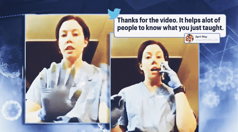Nurse shows how quickly coronavirus can spread even while wearing gloves (Viral Video)

